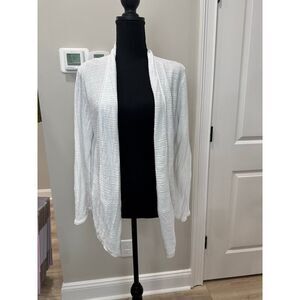 Cynthia Rowley Soft White Linen Summer Lightweight Cardigan Cover-Up - Large